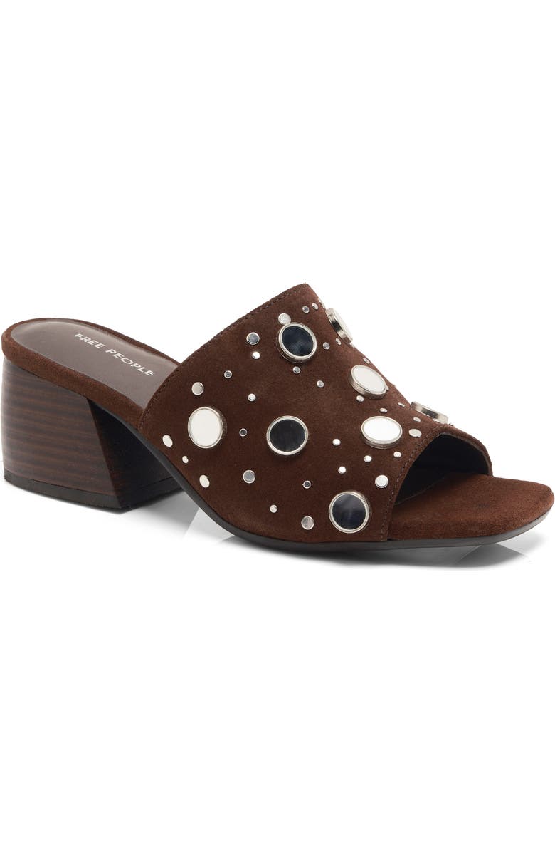 Free People Mirage Block Heel Sandal, Main, color, Espresso Suede