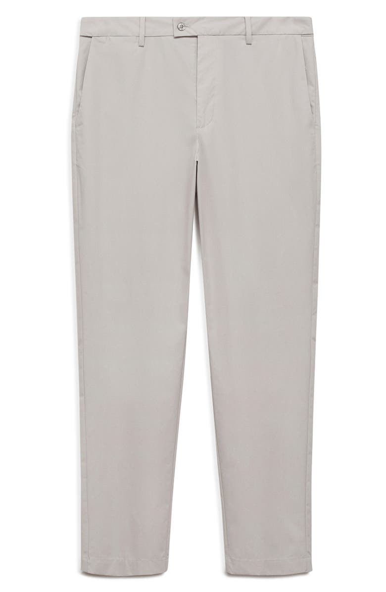 MANGO Slim Fit Cotton Pants, Alternate, color, Ice Grey