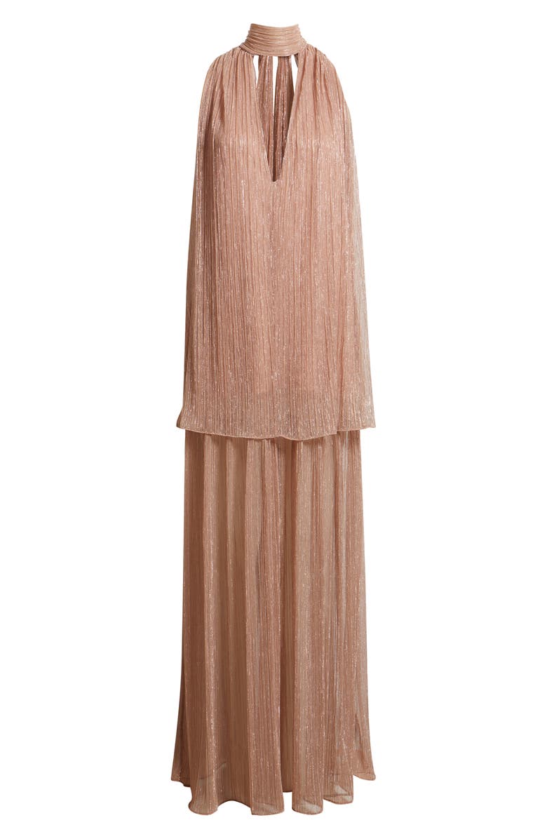 Black Halo Valoria Metallic Micropleat Cocktail Dress, Alternate, color, Fairy Dust