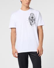 PHILIPP PLEIN Round Neck T-Shirt Skull Tattoo Men
