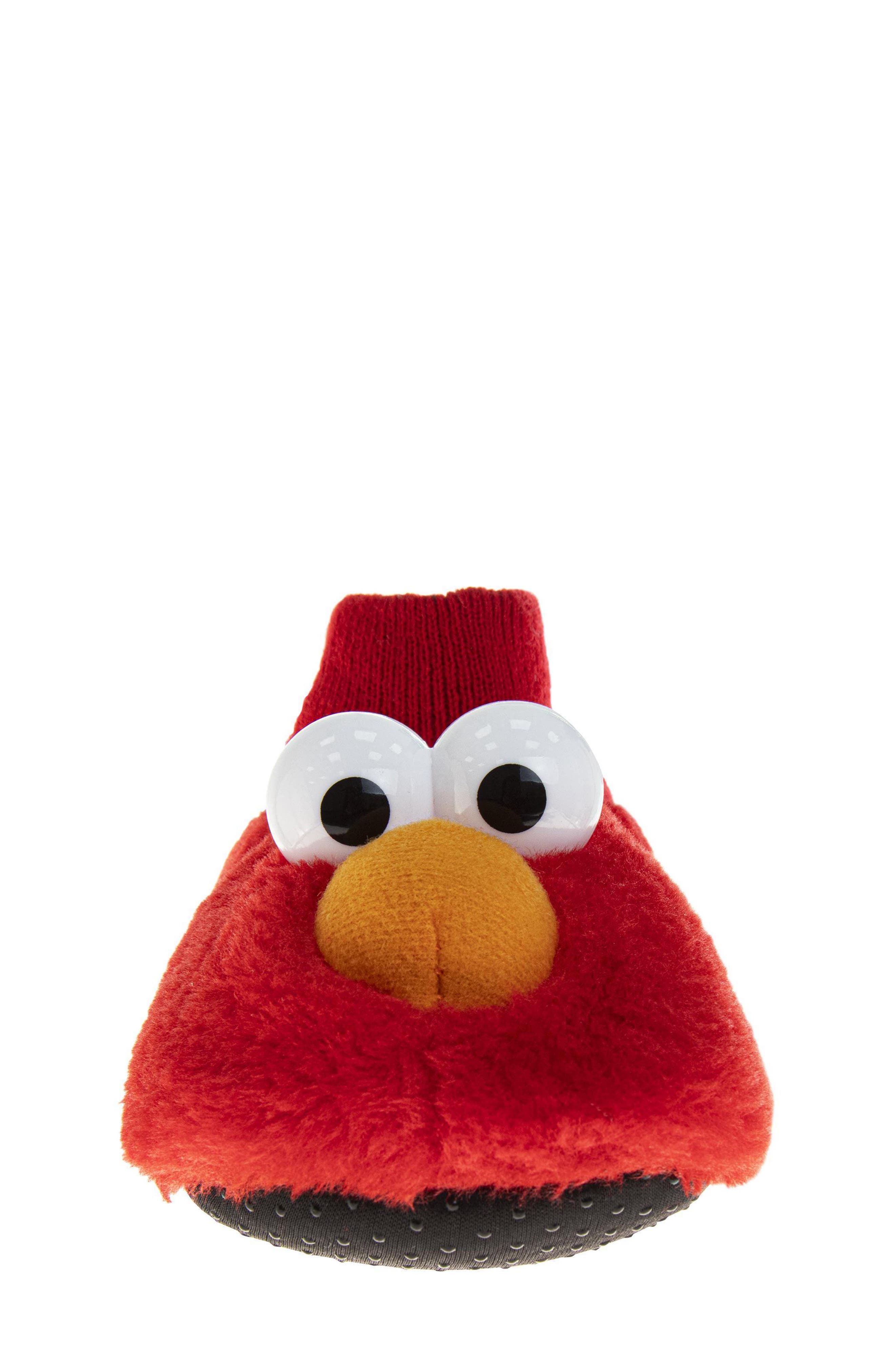 Kids' Sesame Street® Curious Elmo Slipper, Alternate, color, RED
