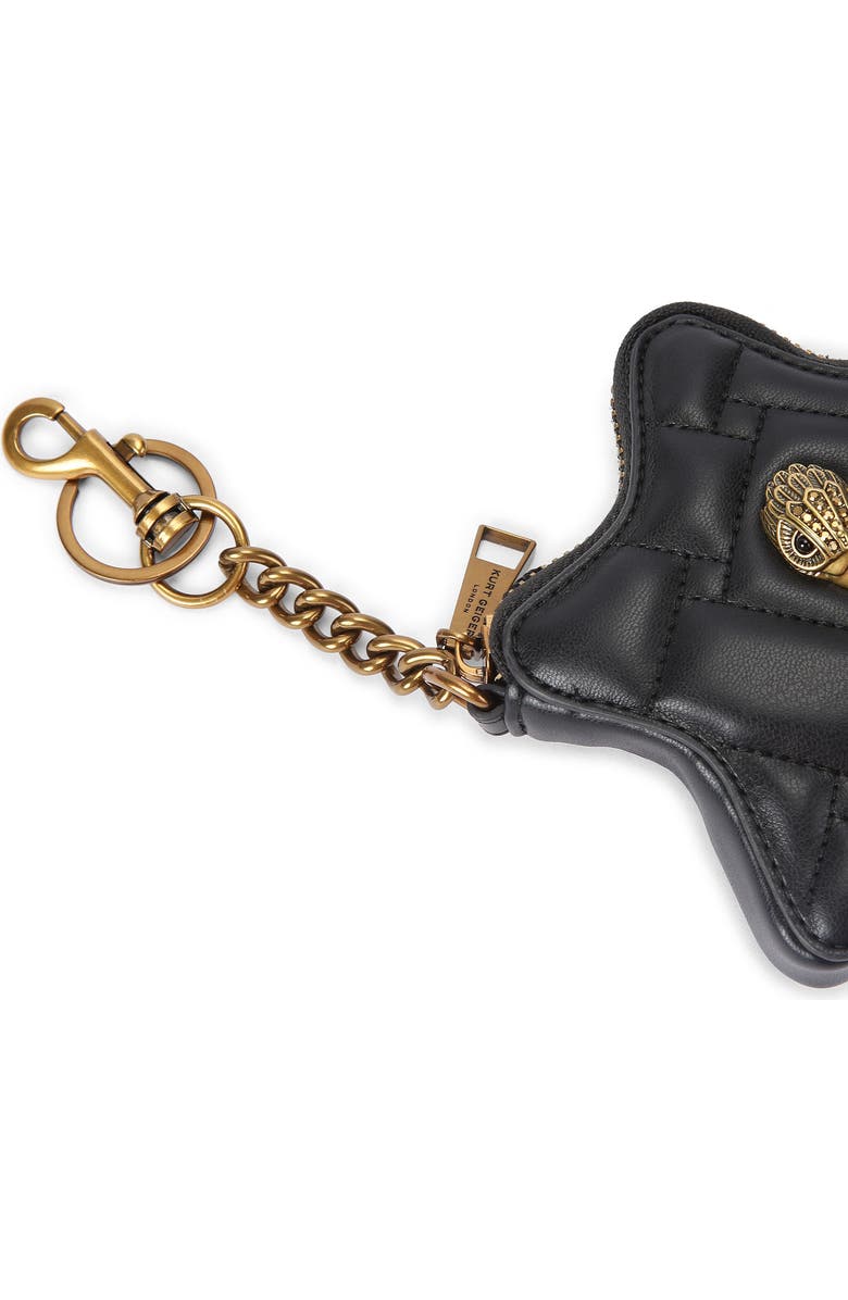 Kurt Geiger London Kensington Heart Mirror Bag Charm, Alternate, color, Black