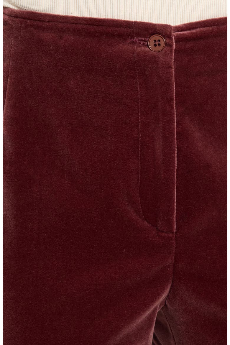Elizabeth Flared Leg Pant in Luxury Velvet, Alternate, color, DUSTY MAUVE