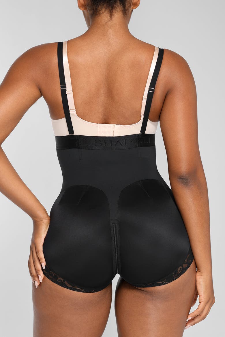 Butt-Lifting Open Bust Panty, Alternate, color, Onyx Black