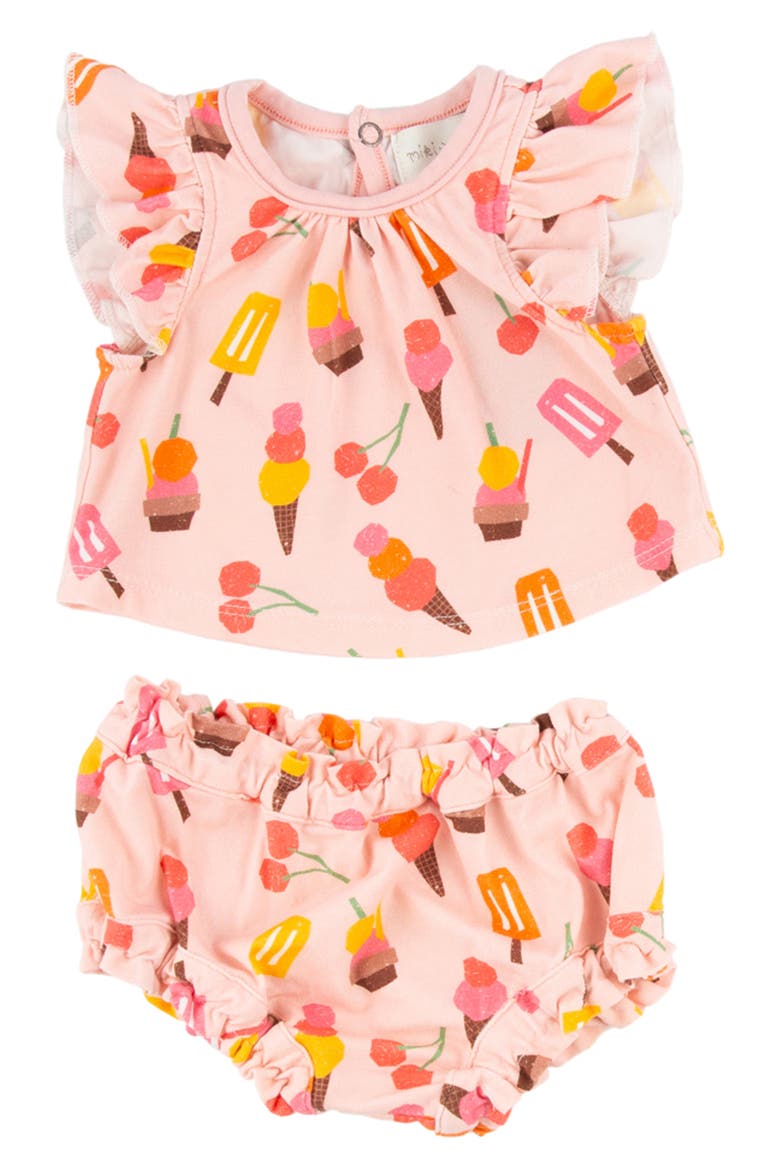 Yasi Flutter Sleeve Top & Bloomers Set, Main, color, ICE CREAM SHOPPE