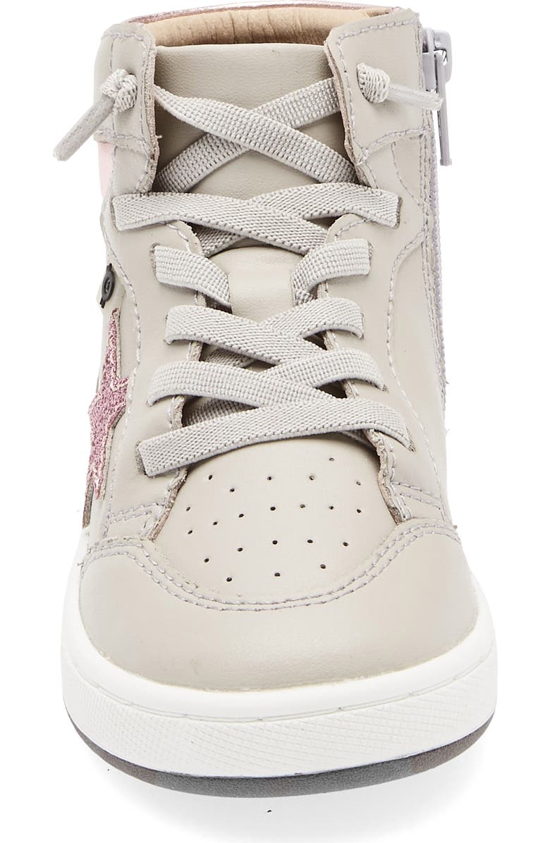 OLD SOLES Kids' Starling Metallic High Top Sneaker, Alternate, color, Gris / Pink Frost / Glam Pink