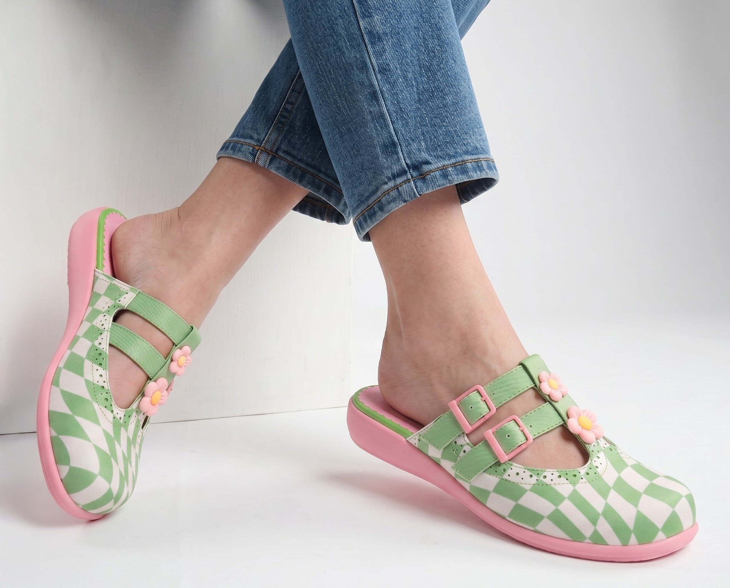 Shaken Squares Women's Mary Jane Clogs, Alternate, color, Shaken Squares