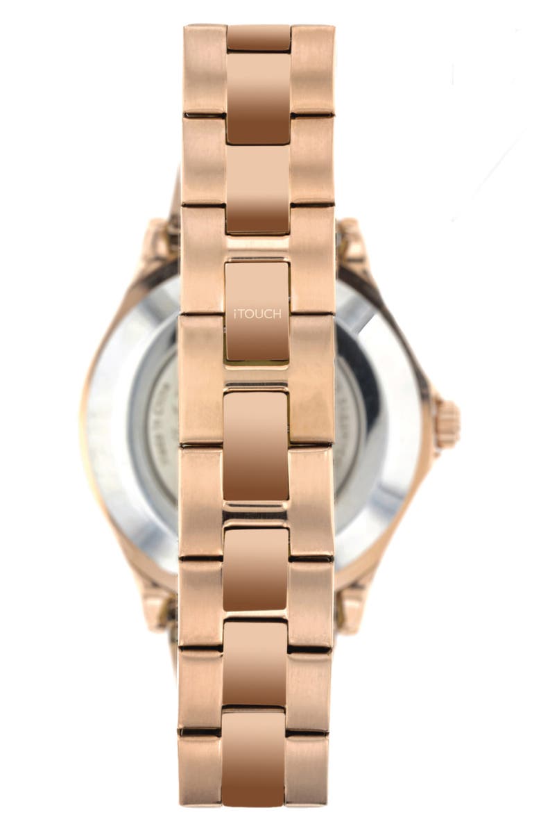 I TOUCH iTouch Connected Hybrid Smartwatch Fitness Tracker: Crystal Case with Rose Gold Metal Strap, 32mm, Alternate, color, 