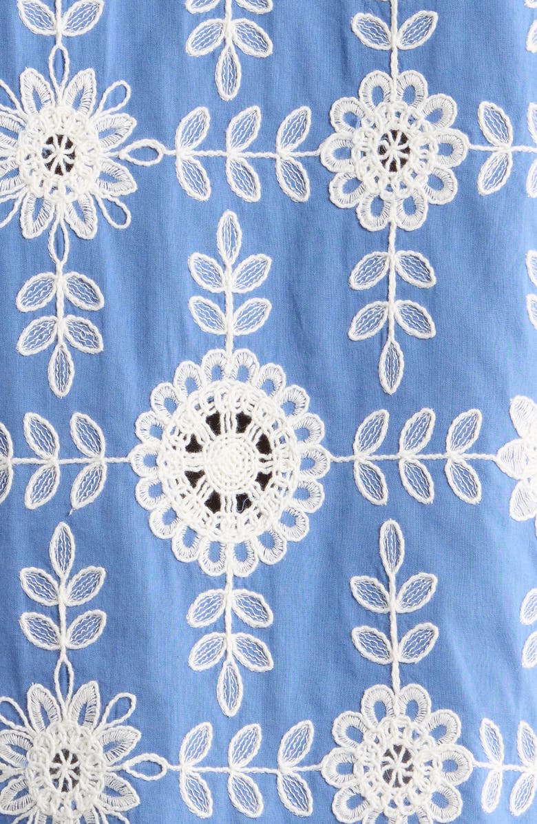 Wax London Didcot Corded Lace Camp Shirt, Alternate, color, Blue / Ecru