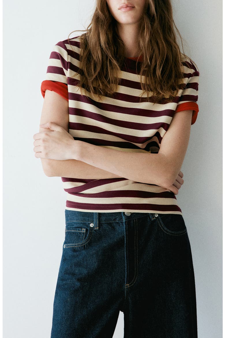 Stripe T-Shirt, Main, color, MAROON
