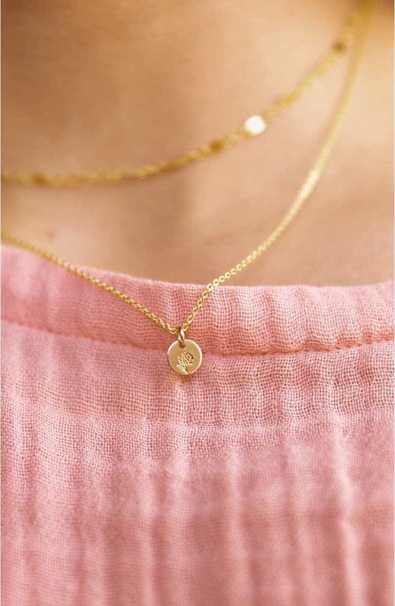 MADE BY MARY October Birth Flower Necklace, Alternate, color, Silver