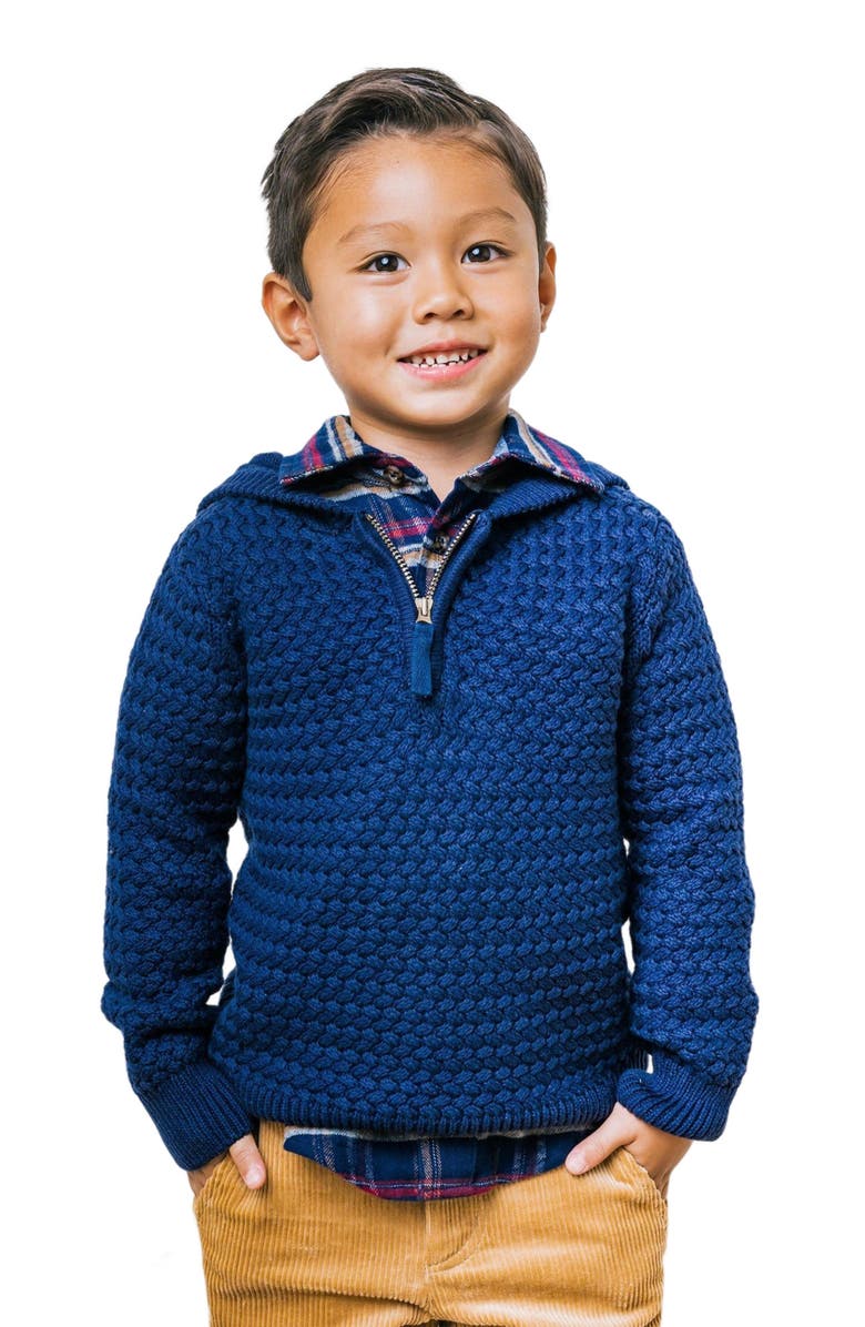 Hope & Henry Boys' Organic Hooded Half Zip Sweater, Kids, Main, color, 