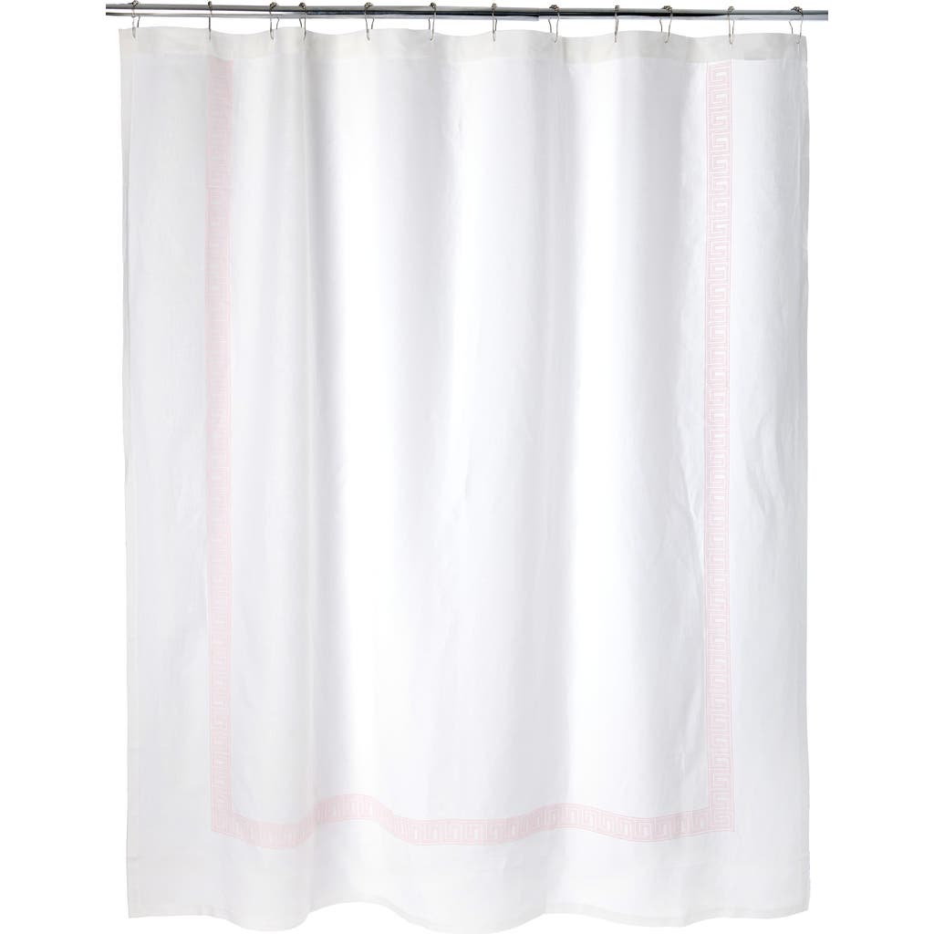 Matouk Ophelia Linen Shower Curtain In Pink