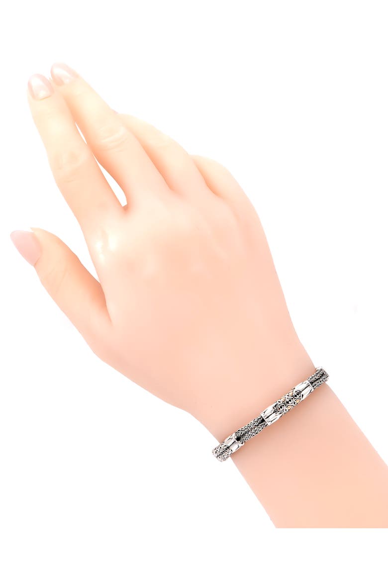 Dragon Skin Chain Bracelet in Sterling Silver and 18K Gold Accents, Size Medium to Large, Alternate, color, Silver