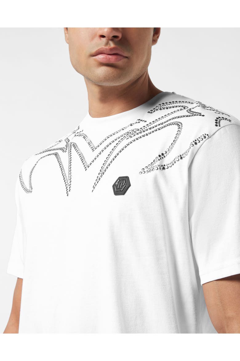 Round Neck T-Shirt Texas Studs Men, Alternate, color, white