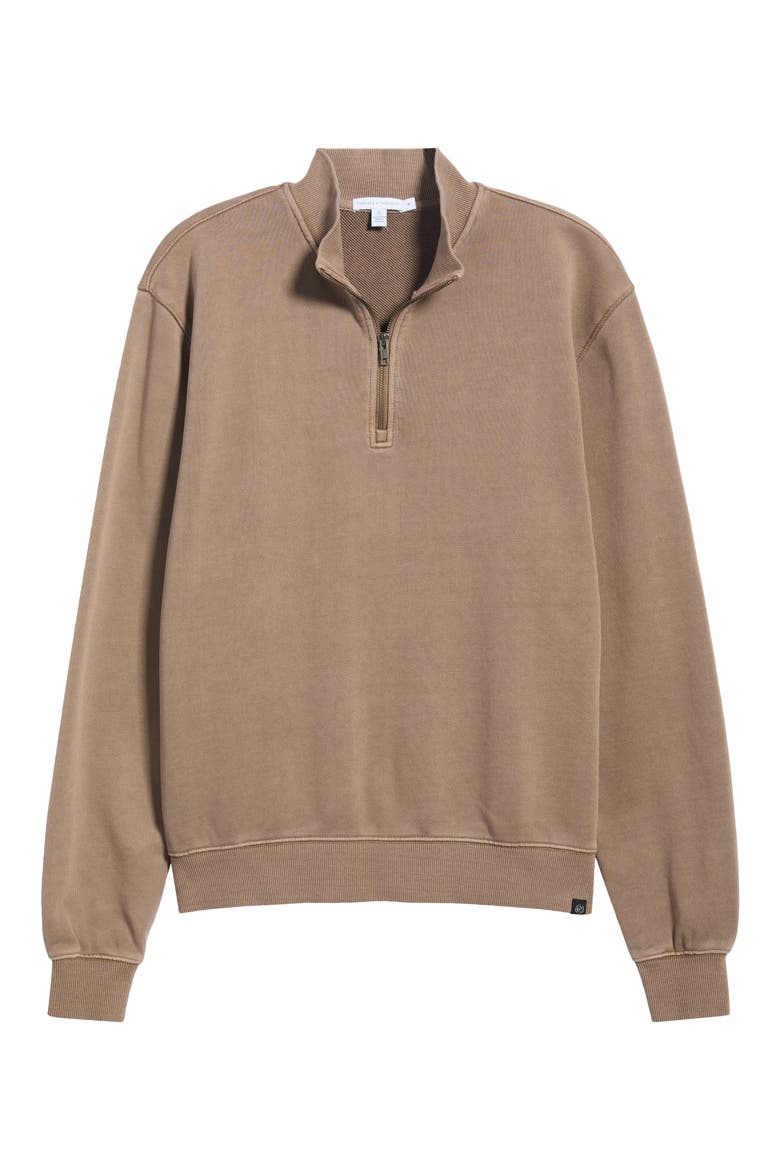 Zack Loose Fit Mineral Wash Quarter Zip Sweatshirt, Main, color, MUSHROOM