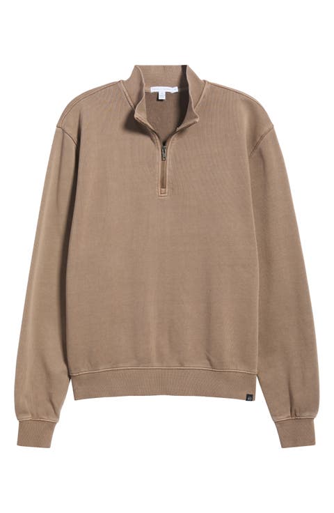Zack Loose Fit Mineral Wash Quarter Zip Sweatshirt