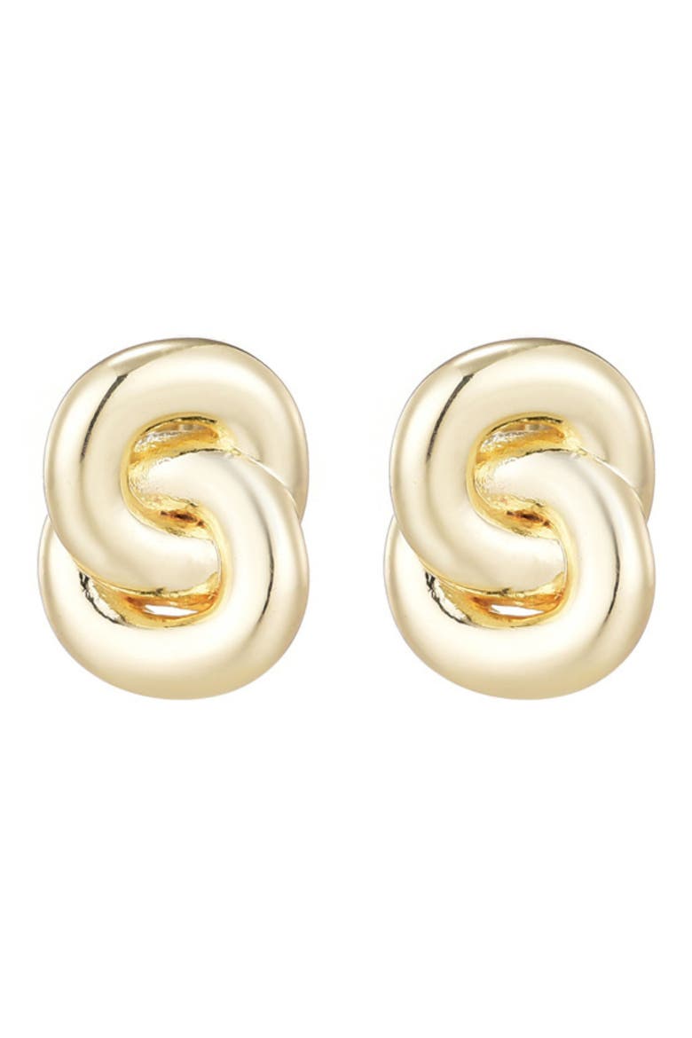 Knot Stud Earrings, Alternate, color, GOLD