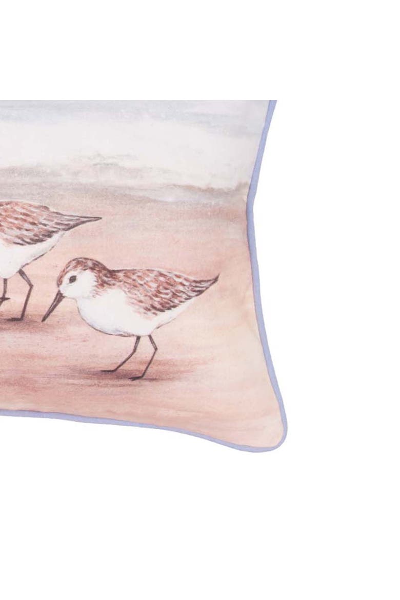 Sandpiper Coastal Shores Graphic Print Piped Throw Pillow, 12" x 24", Alternate, color, Blue