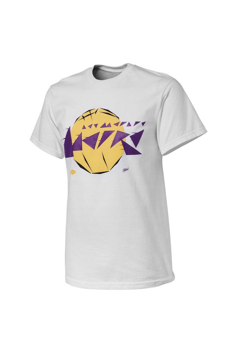 Men's NBA x Naturel White Los Angeles Lakers No Caller ID T-Shirt, Alternate, color, White