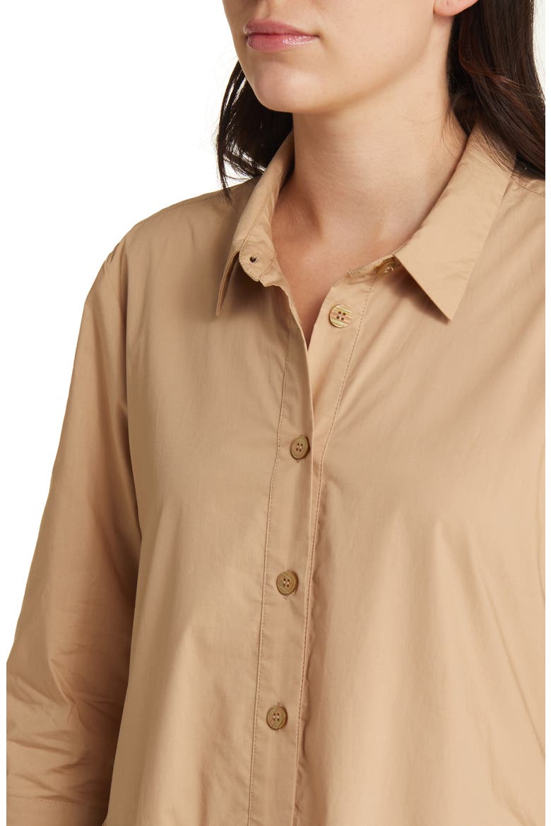 Cotton Shirtdress, Alternate, color, TANNIN