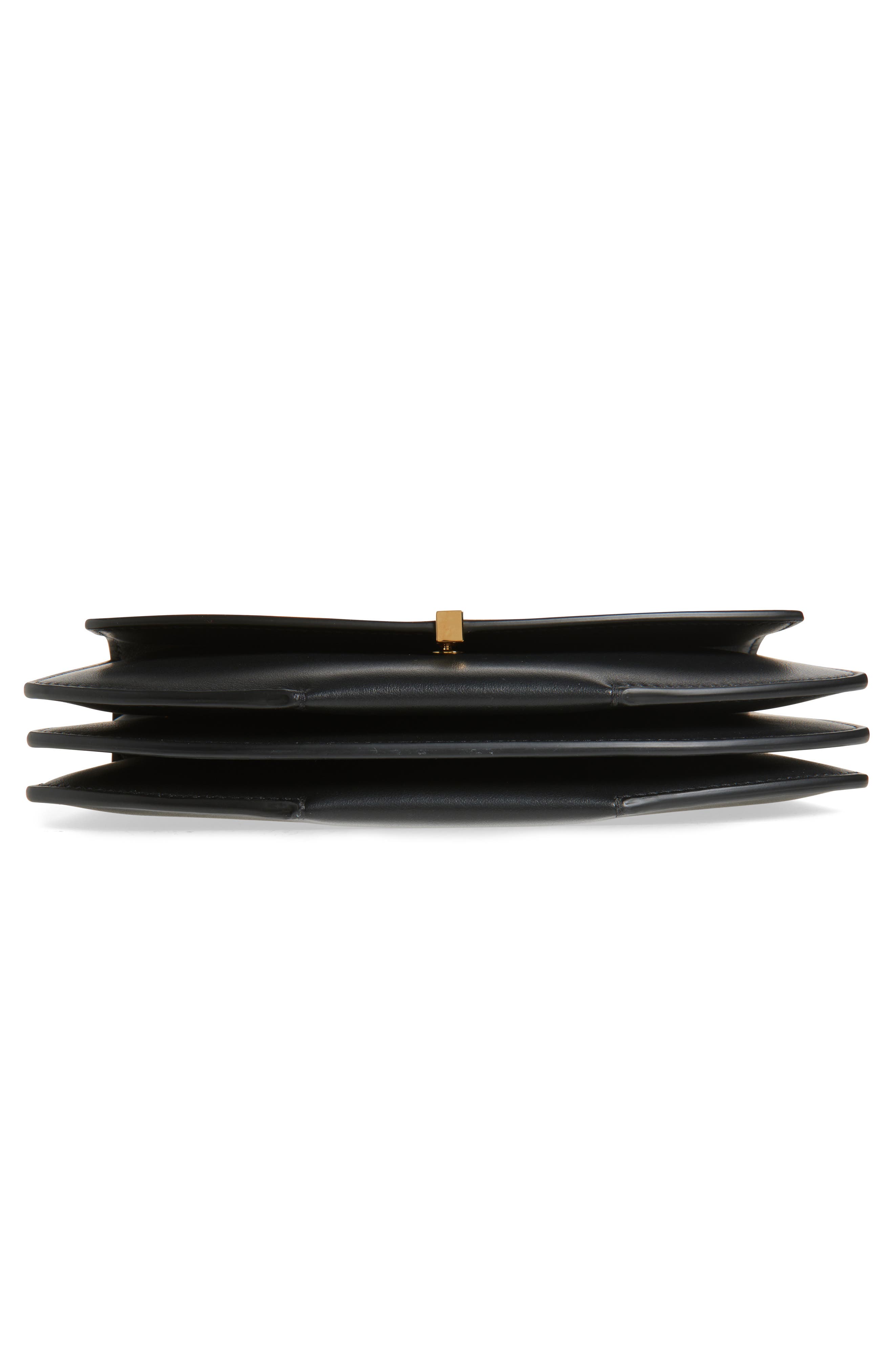 SAVETTE The Florence Leather Clutch, Alternate, color, Black