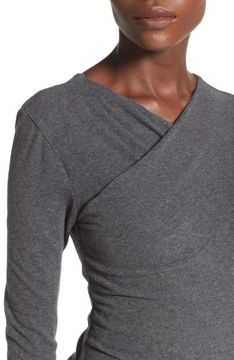 James Perse Melange Jersey Wrap Dress, Alternate, color,