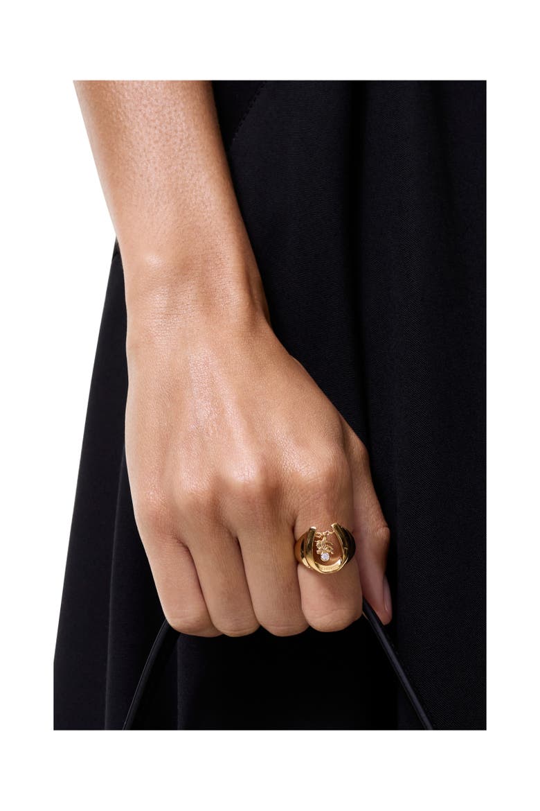 Horseshoe ring, Alternate, color, Gold/clear