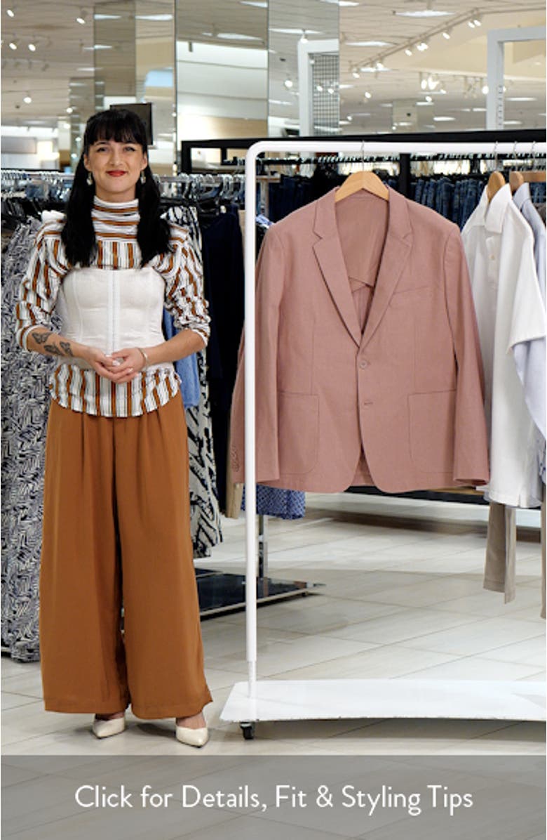 Tailored Fit Light Mauve Linen & Cotton Suit Jacket, sales video thumbnail