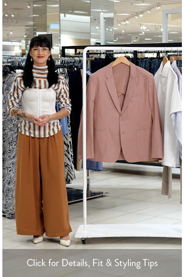 Tailored Fit Light Mauve Linen & Cotton Suit Jacket video