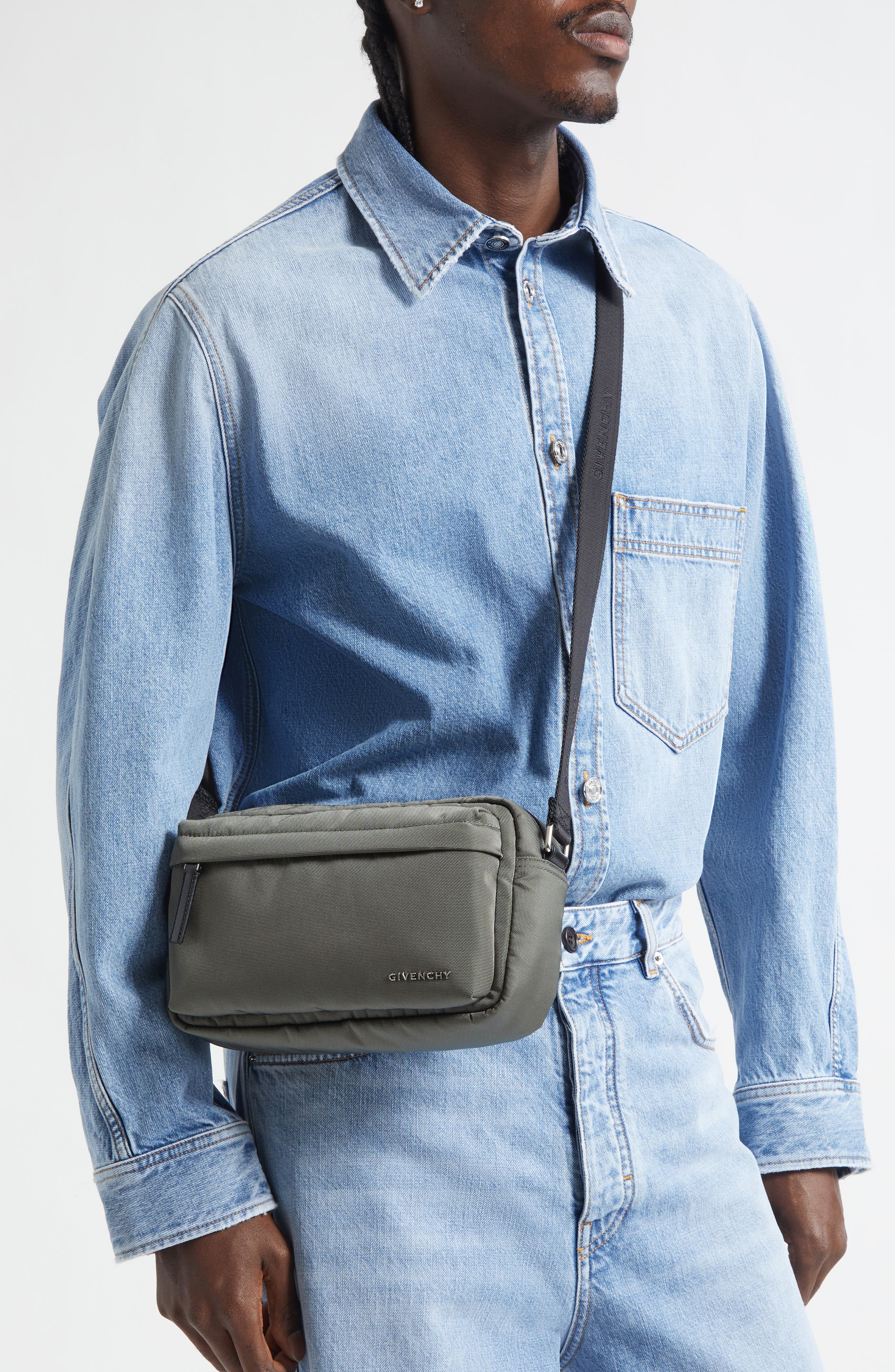 Givenchy Essential U Canvas Crossbody Camera Bag, Alternate, color, Salvia