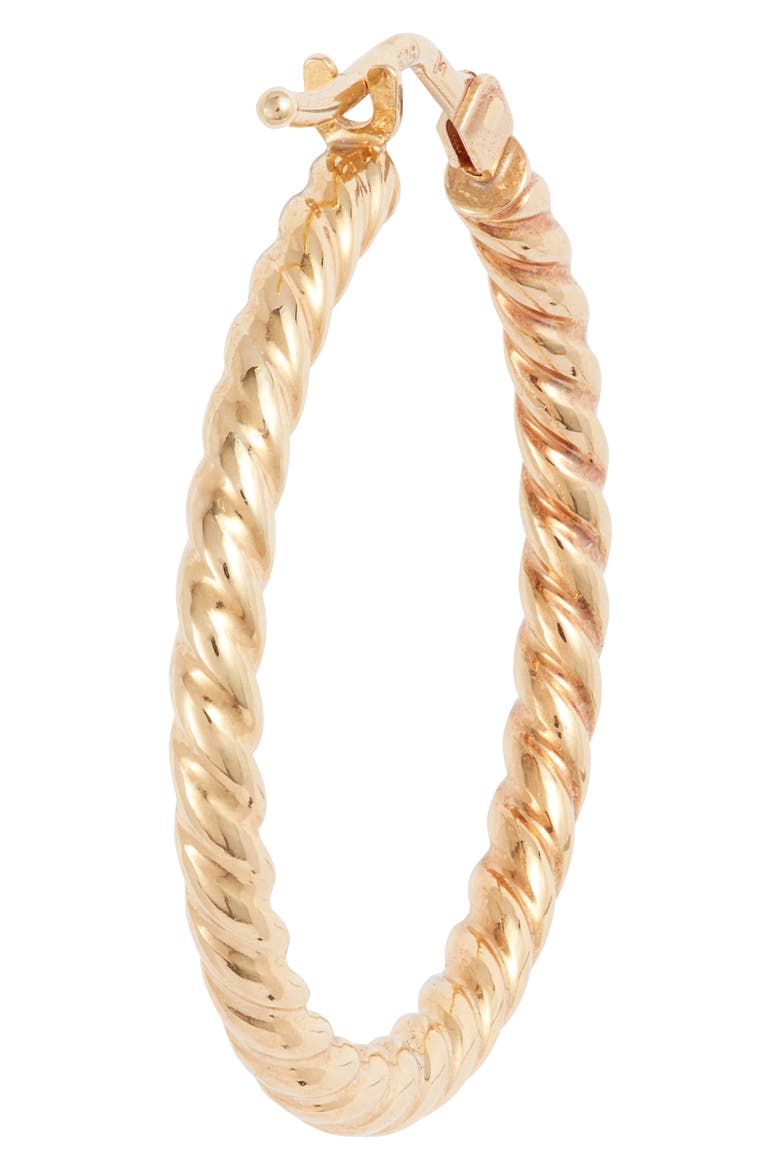 14K Gold Texture Swirl Hoop Earrings, Alternate, color, 14KY