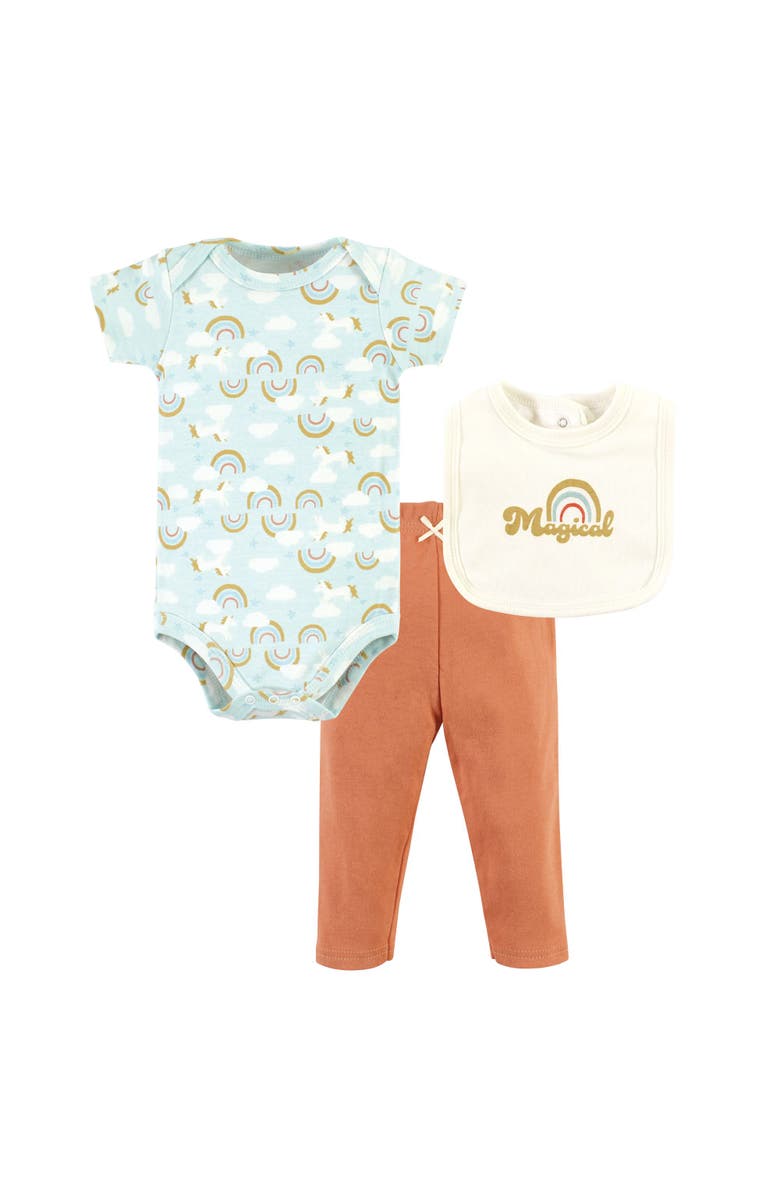 Hudson Baby Soft Cotton Layette Collection, Main, color, Magical Rainbow