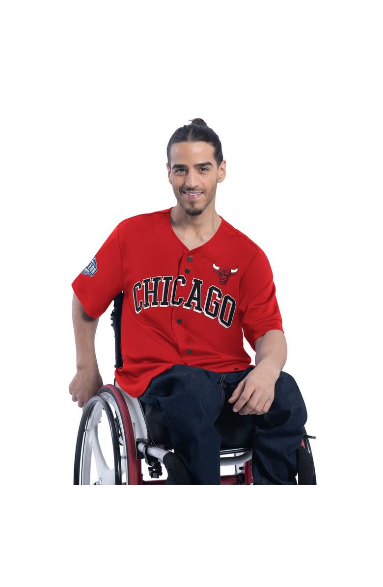 G-III SPORTS BY CARL BANKS Men's G-III Sports by Carl Banks Red Chicago Bulls Adaptive Star Player Fashion Baseball Jersey, Main, color, Red