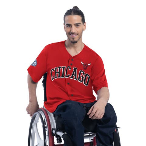 Men's G-III Sports by Carl Banks Red Chicago Bulls Adaptive Star Player Fashion Baseball Jersey