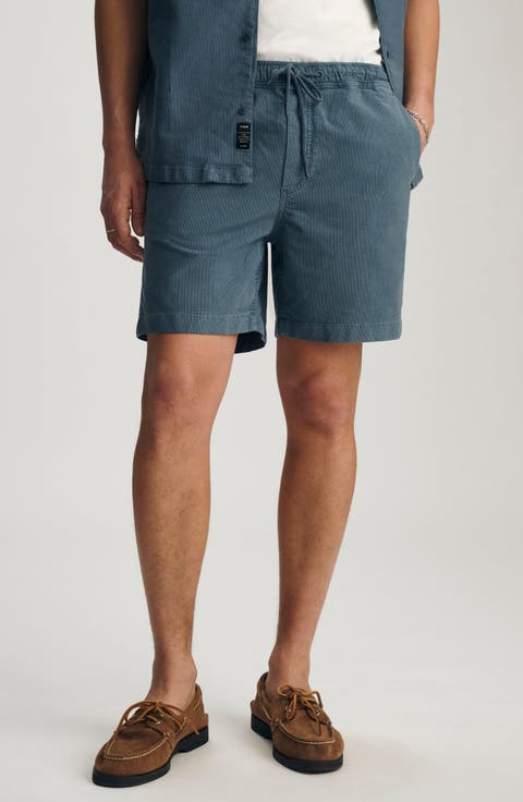 Textured Corduroy Drawstring Shorts