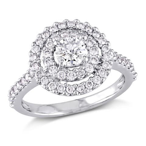 Diamond Double Halo Engagement Ring 14k
