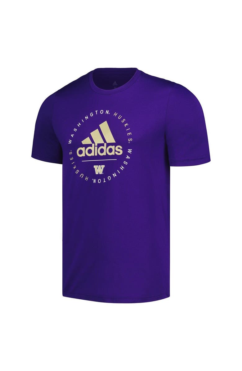 adidas Men's adidas Purple Washington Huskies Stripe Up AEROREADY Pregame T-Shirt, Alternate, color, Purple