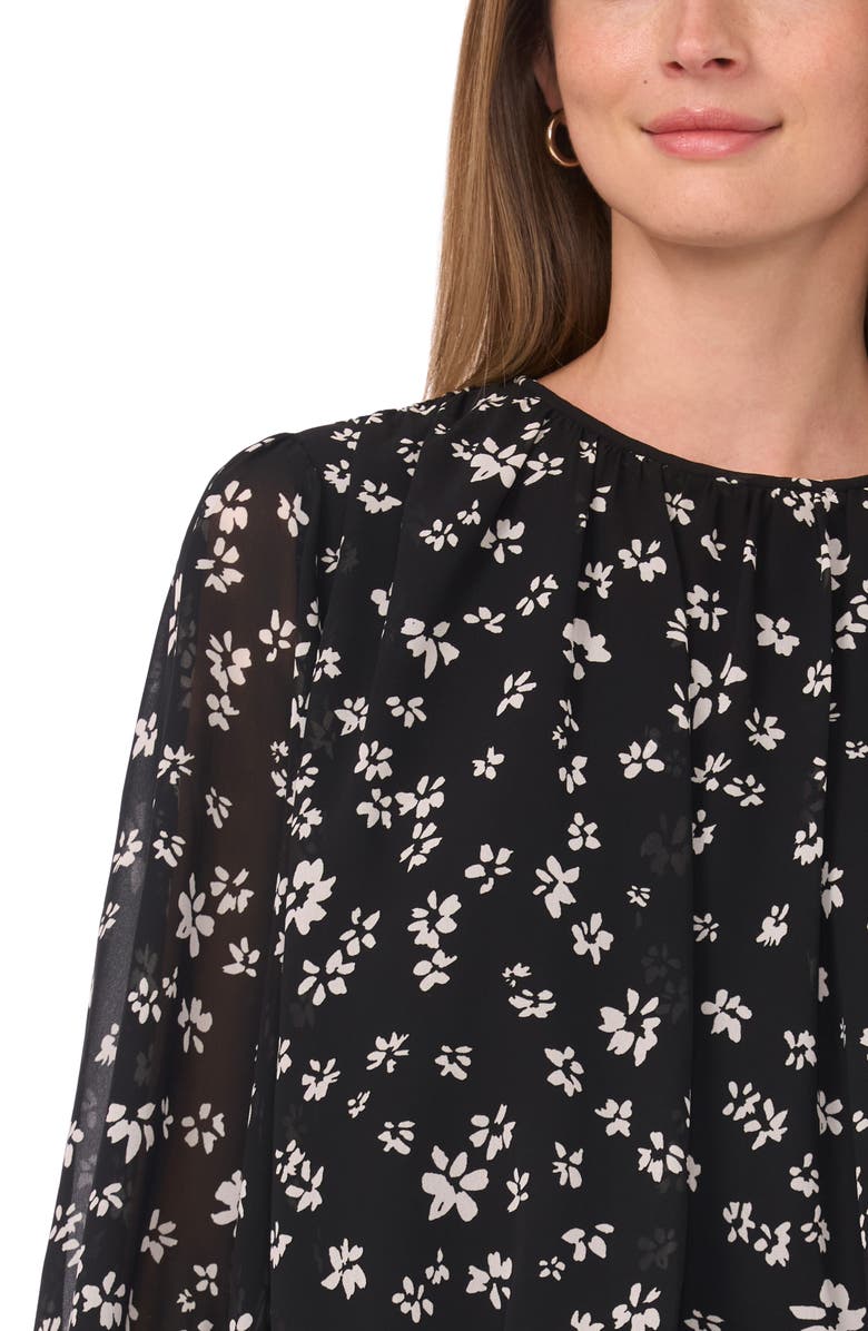 Parker Long Sleeve Floral Top, Alternate, color, Rich Black