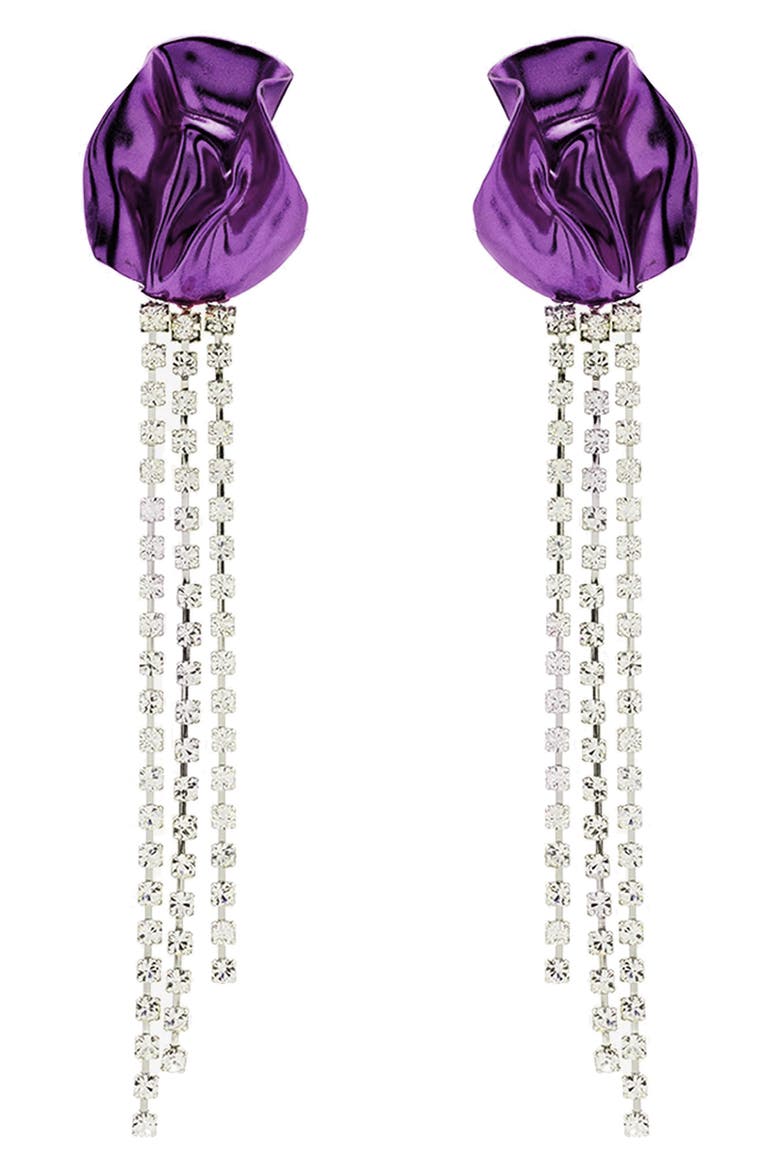 Georgia Crystal Drop Earrings, Main, color, VIOLET