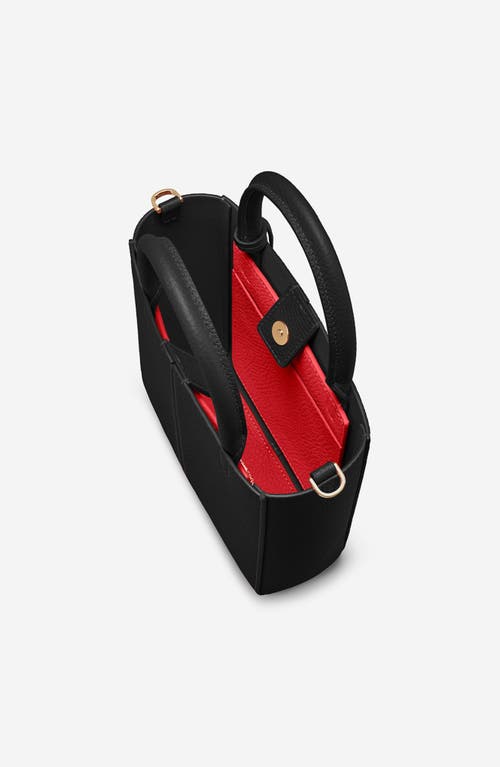 Maison De Sabre Maison De Sabré Mini Leather Soft Tote In Rouge Noir