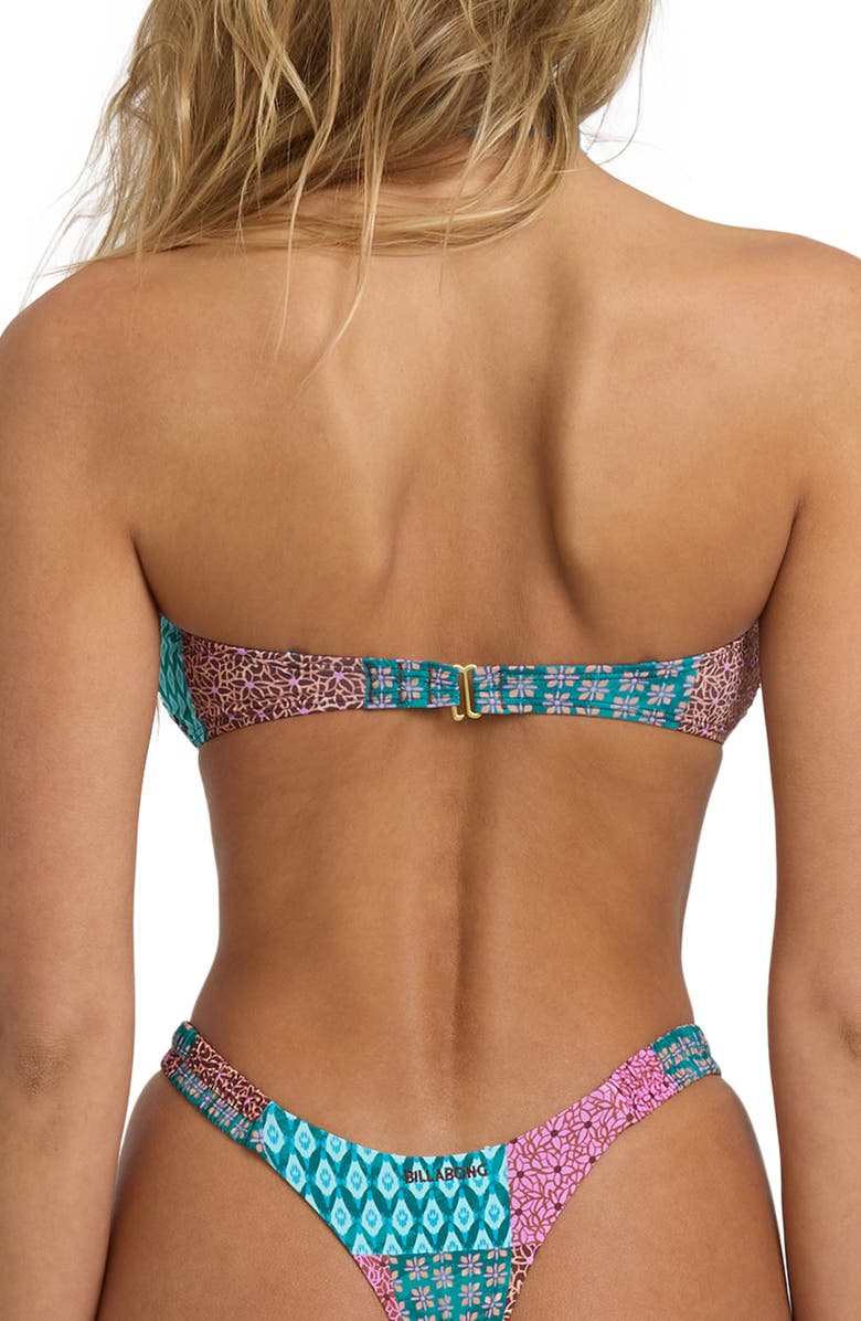 Billabong Patch it Up Bandeau Bikini Top, Alternate, color, Blue Multi