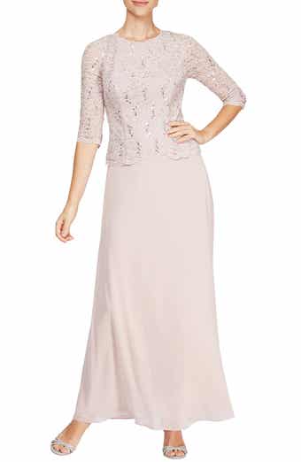 Sequin Lace & Chiffon Gown