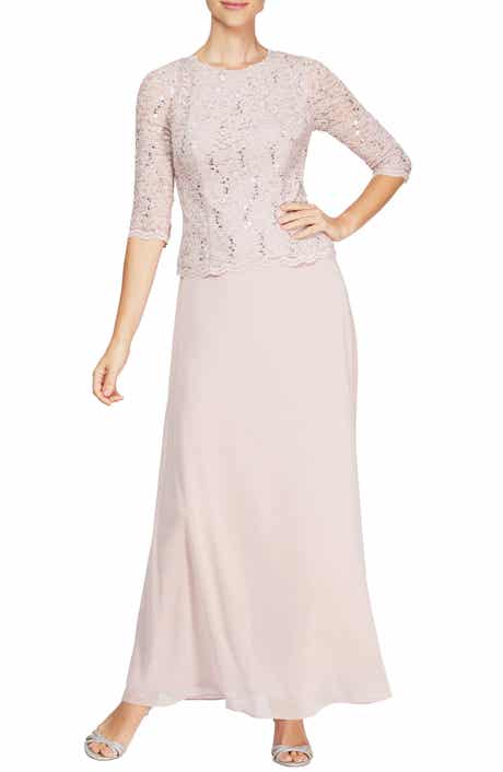 Sequin Lace & Chiffon Gown