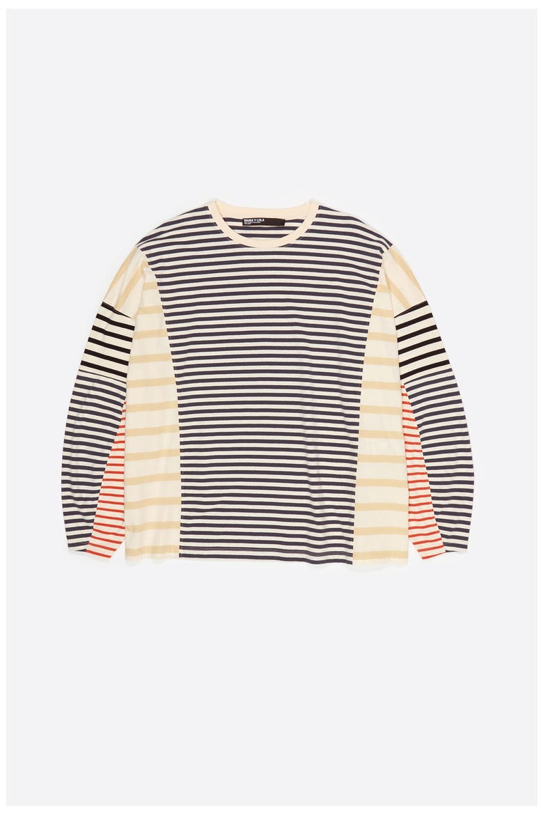 Striped Oversize T-Shirt, Alternate, color, NAVY