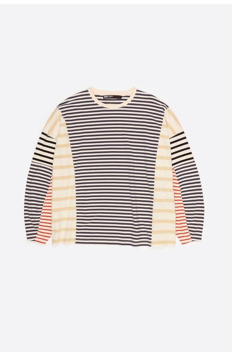 Bimba y Lola Striped Oversize T-Shirt, Alternate, color, Navy
