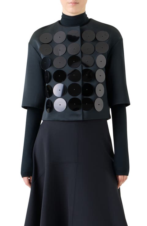Macro Sequin Techno Taffeta Jacket