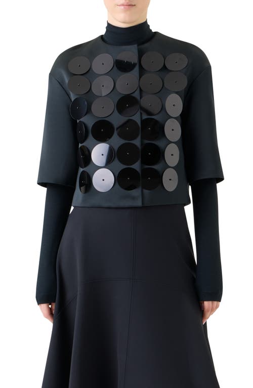 Akris Punto Macro Sequin Techno Taffeta Jacket In Black