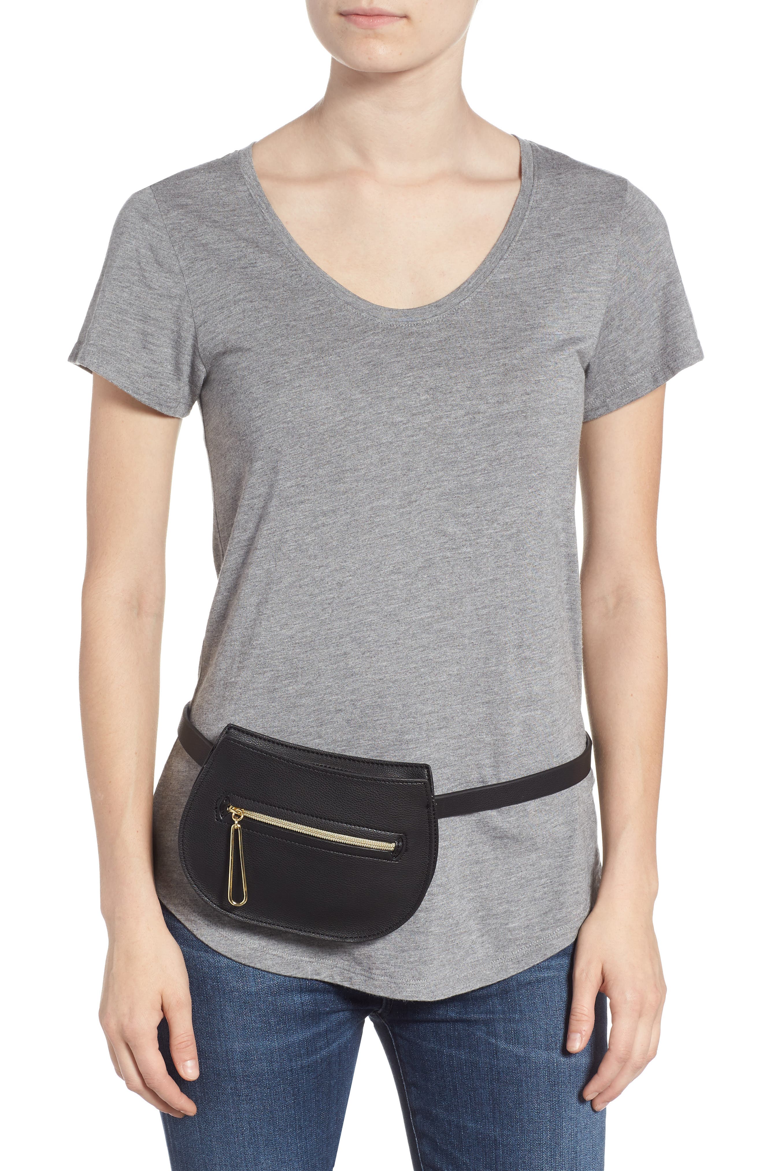 Danielle Nicole Trish Faux Leather Belt Bag, Alternate, color, 