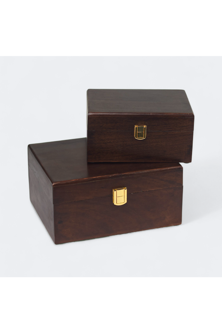 Handcrafted Acacia Walnut Box Set Gift Box, Alternate, color, Urban Walnut